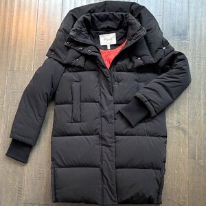 10 Crosby Derek Lam Black Puffer Jacket with Red Lining